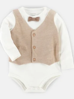 Baby Jungen Body mit Fliege und Weste
