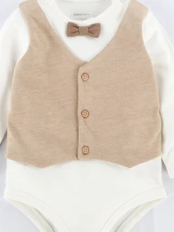 Baby Jungen Body mit Fliege und Weste