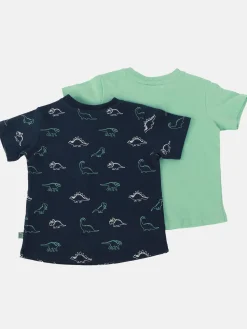 Baby Jungen 2er Pack T-Shirts mit Dinomotiv