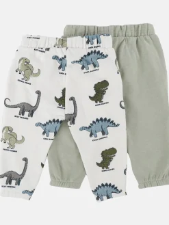 Baby Jungen Hosen im 2er Pack, eine in uni und die andere gemustert