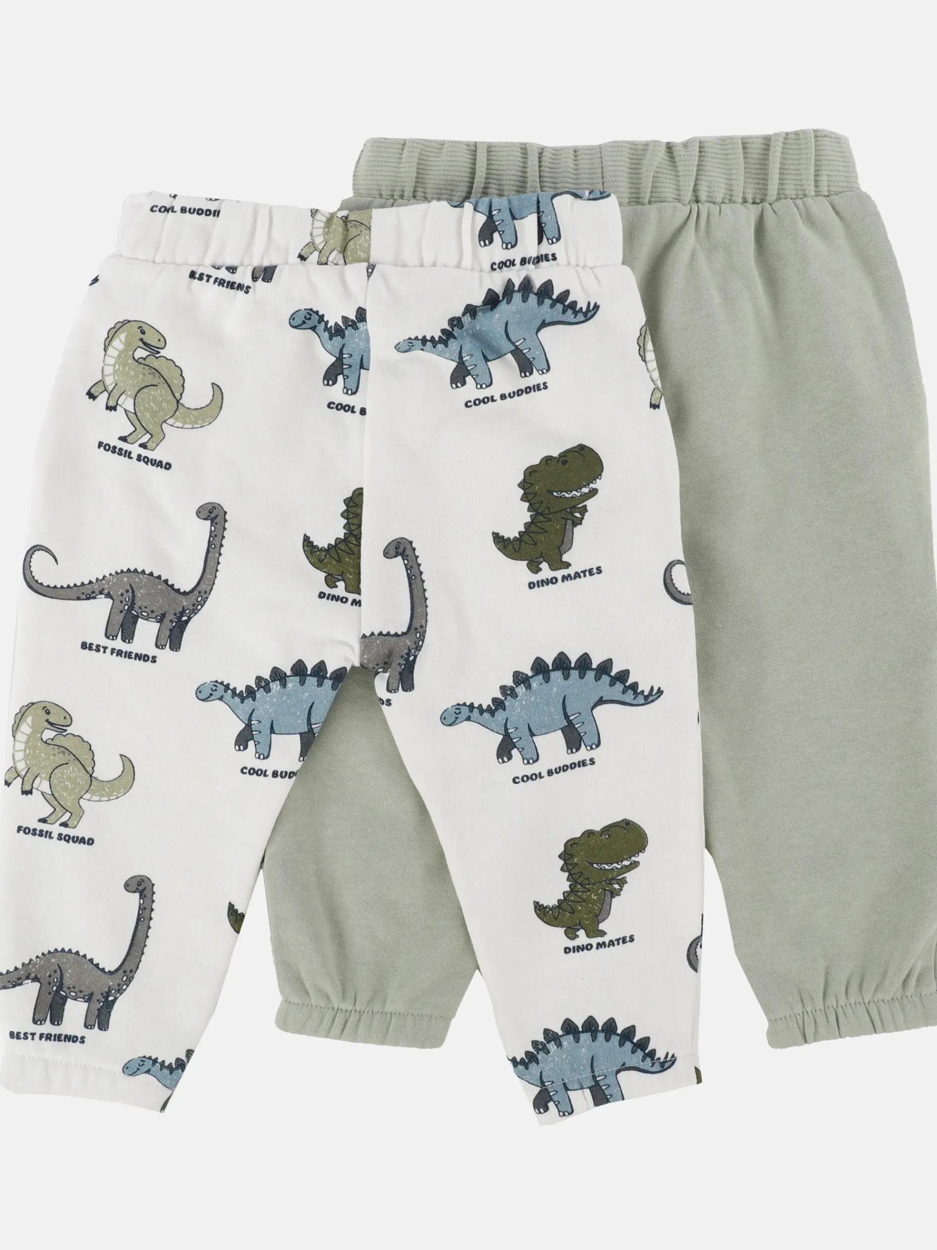 Baby Jungen Hosen im 2er Pack, eine in uni und die andere gemustert