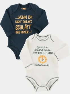 Baby Jungen Langarmbodies mit Sprüchen im 2er Pack