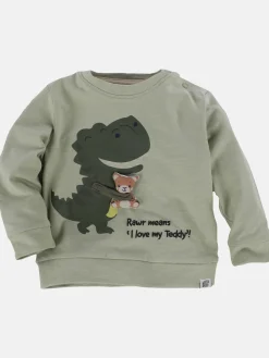 Baby Jungen Langarmshirt mit Print und Teddyapplikation