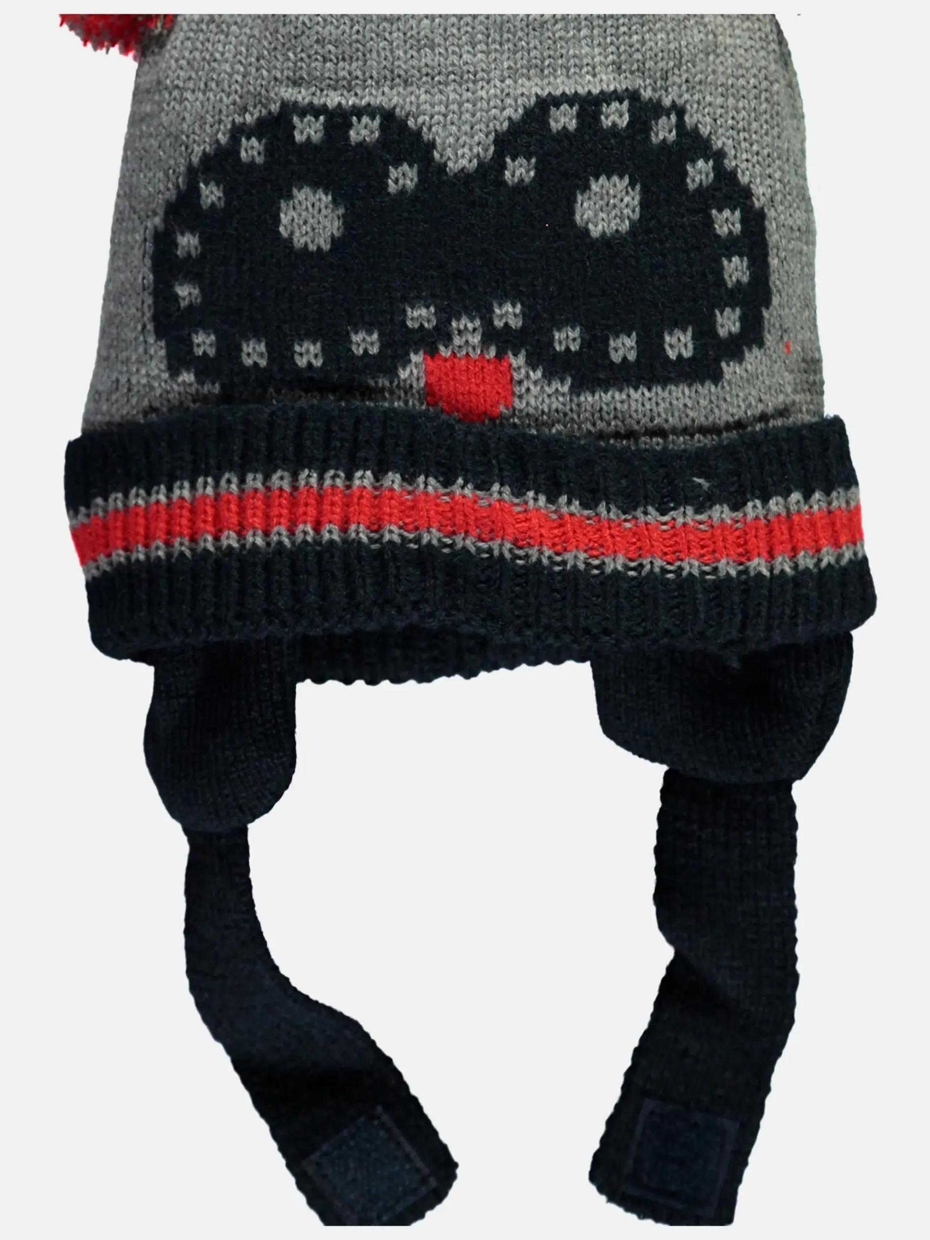 Baby Jungen Mütze mit Pompoms als Öhrchen