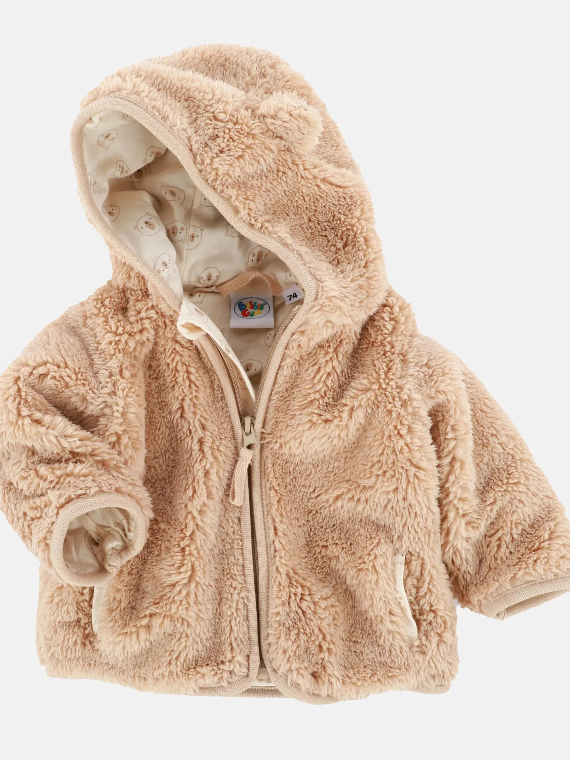 Baby Kuscheljacke mit Kapuze und angesetzten Öhrchen