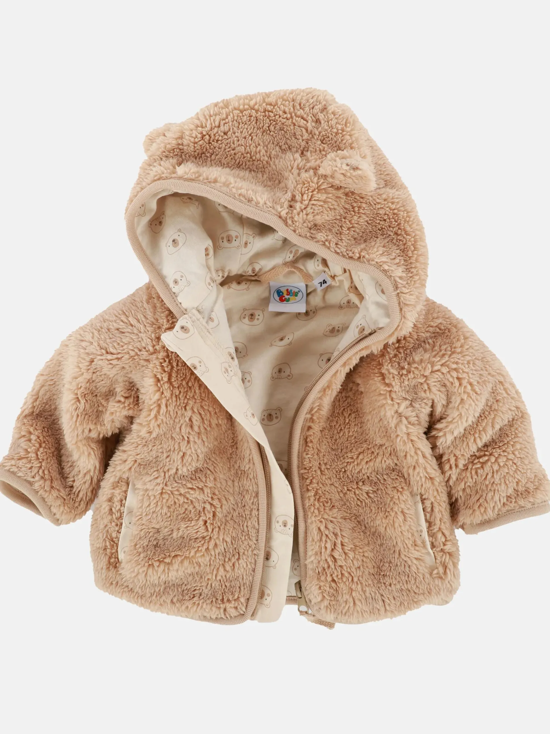 Baby Kuscheljacke mit Kapuze und angesetzten Öhrchen