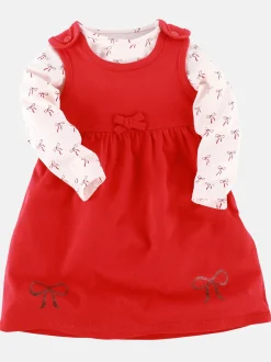 Baby Mädchen 2er Set bestehend aus Shirt und Trägerrock