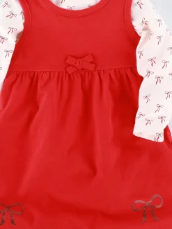 Baby Mädchen 2er Set bestehend aus Shirt und Trägerrock