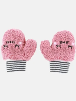 Baby Mädchen Handschuhe mit aufgesticktem Gesicht