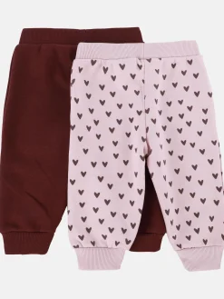 Baby Mädchen Hose im 2er Pack, einmal uni, einmal gemustert