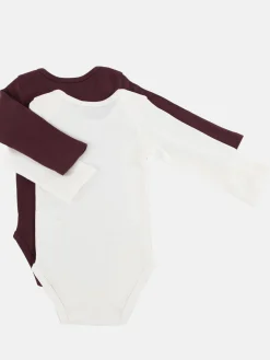 Baby Mädchen Langarmbodies mit Sprüchen im 2er Pack