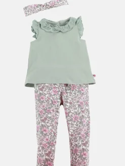 Baby Mädchen Set, best. aus Top, Legings und Stirnband