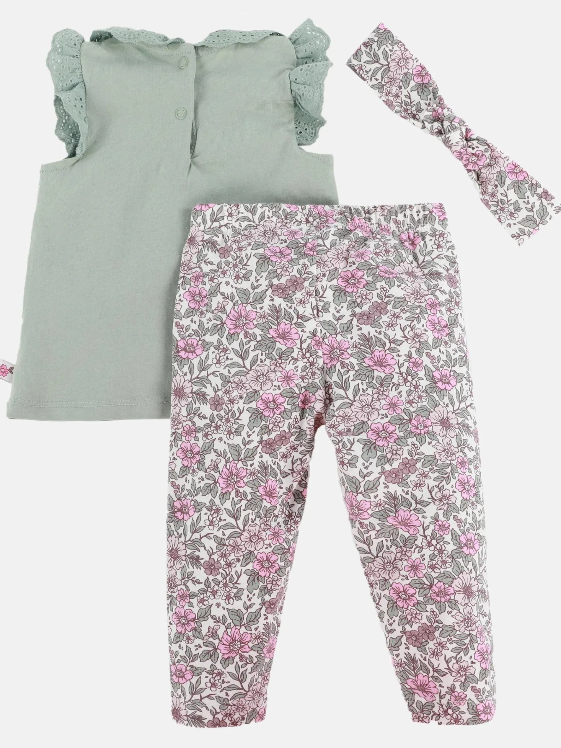Baby Mädchen Set, best. aus Top, Legings und Stirnband