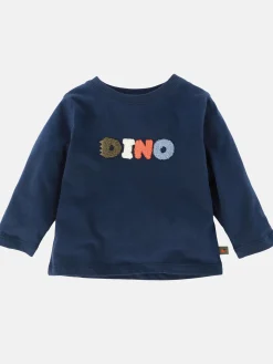 Baby Sweatshirt mit Dino-Flockschriftzug