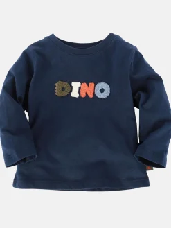 Baby Sweatshirt mit Dino-Flockschriftzug