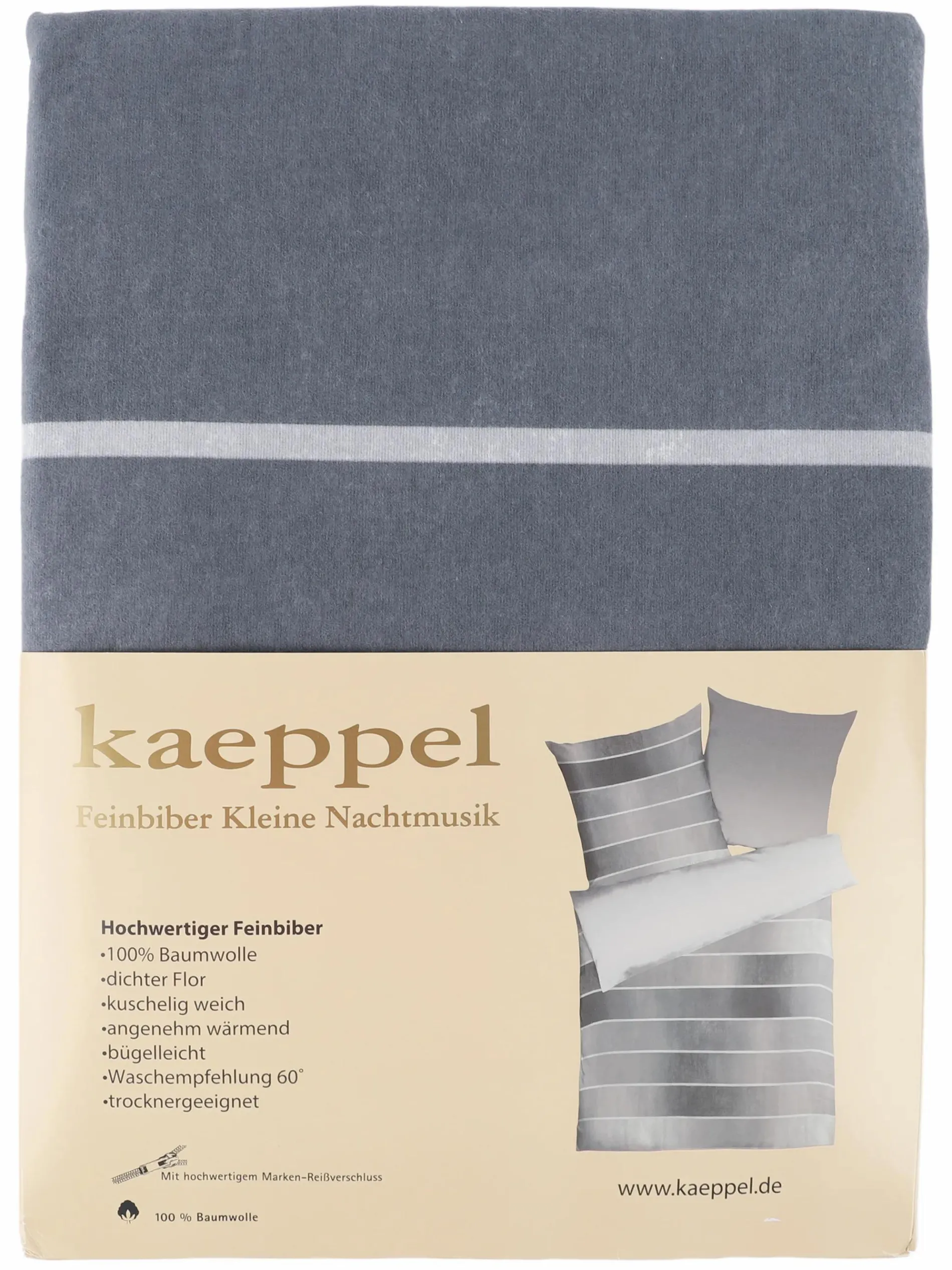 Biberbettwäsche mit Streifen, 155x220cm