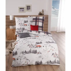 Biberbettwäsche St. Anton und Karodesign 135/200cm