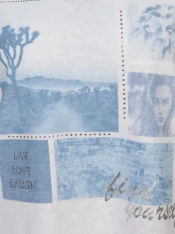 Damen Ausbrenner Shirt mit Frontprint