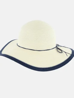 Damen Basthut mit Zierband