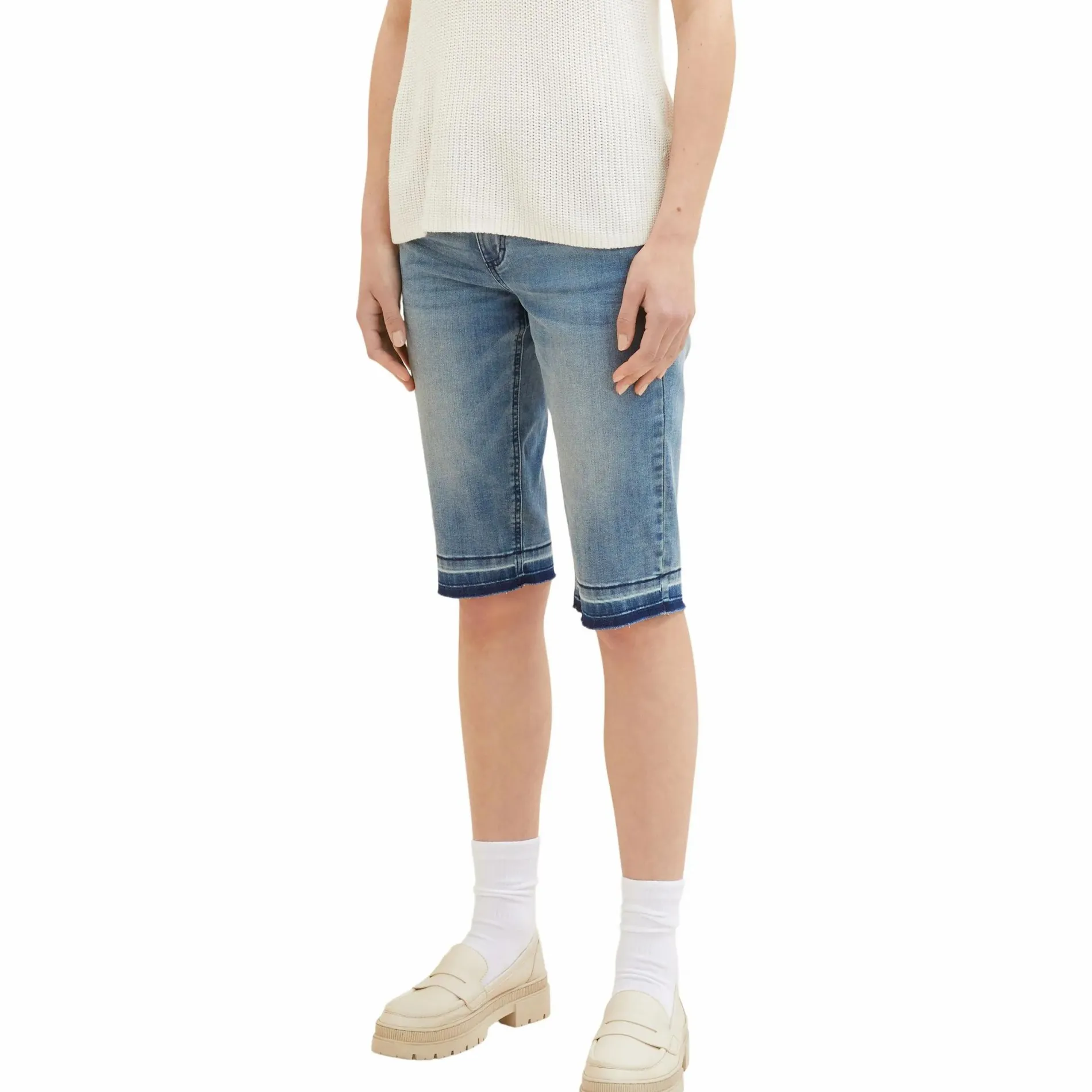 Damen Bermuda mit Saumkante