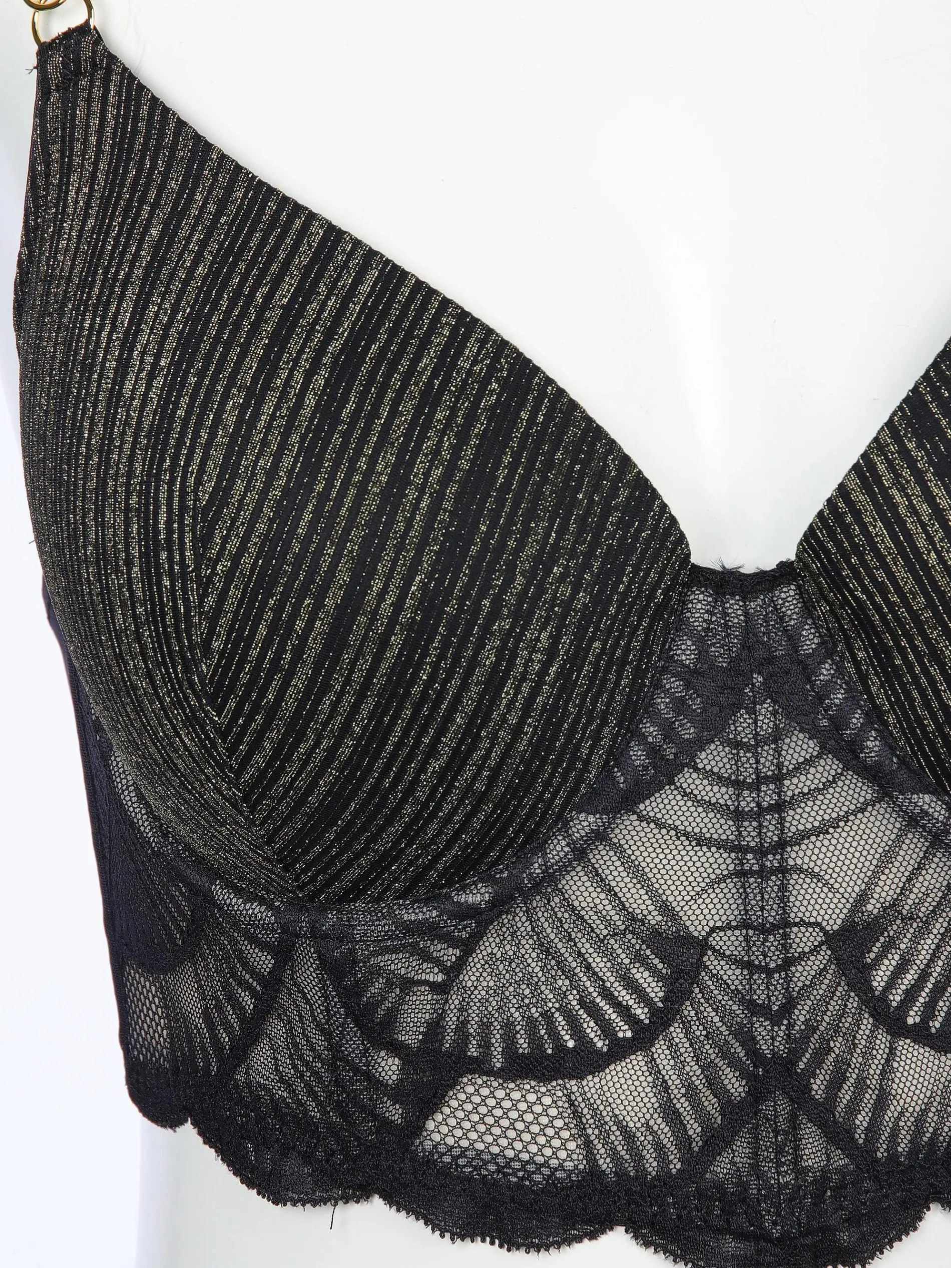 Damen BH mit Spitze und Goldeffekt