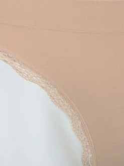 Damen Bikinislip mit Spitzenbesatz im 2er Pack