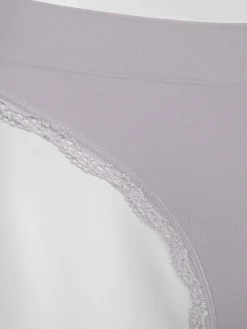 Damen Bikinislip mit Spitzenbesatz im 2er Pack