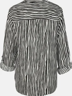 Damen Bluse mit krempelbaren Ärmeln