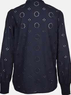 Damen Bluse mit Lochstickerei