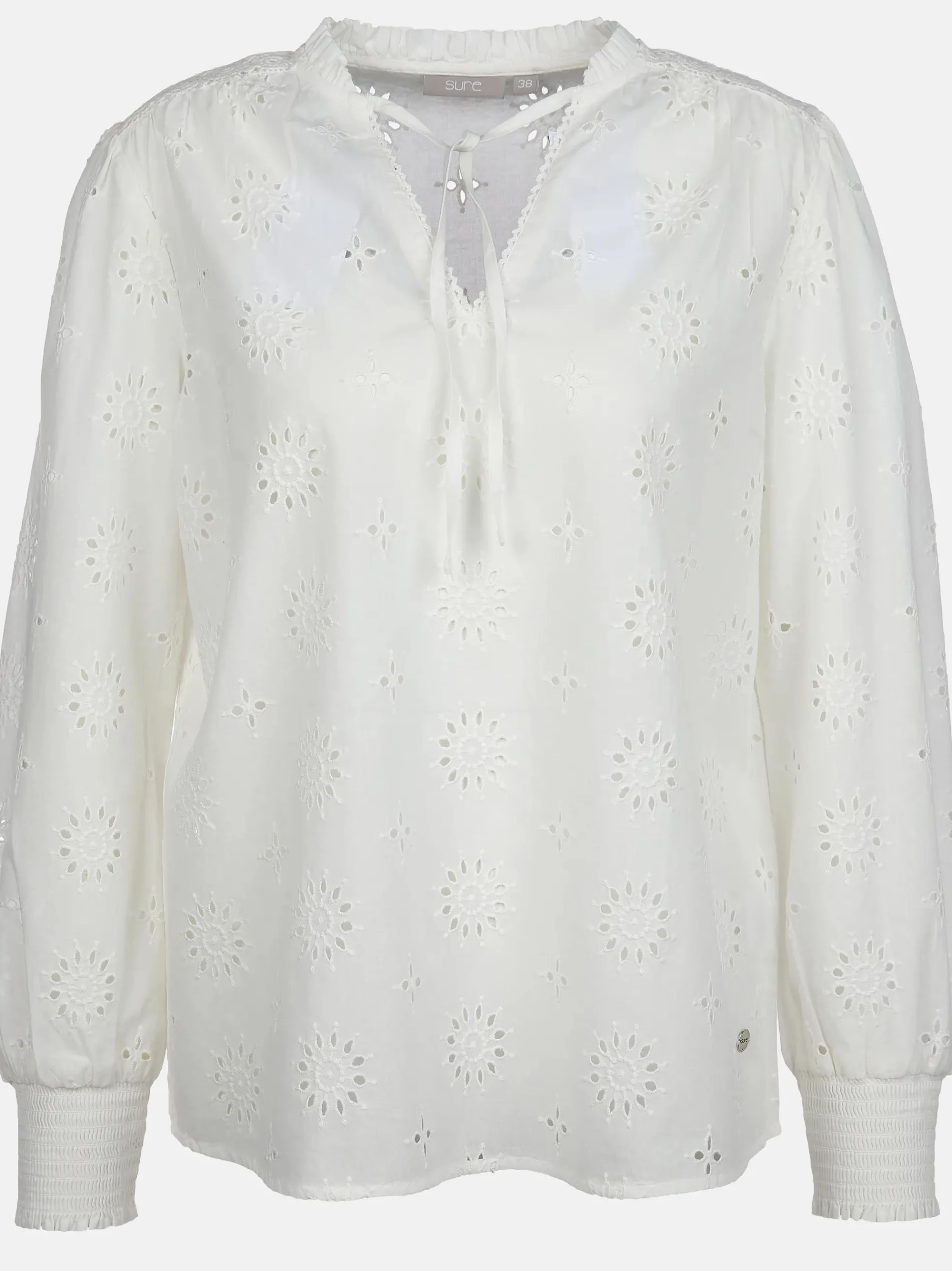 Damen Bluse mit Lochstickerei