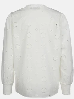 Damen Bluse mit Lochstickerei