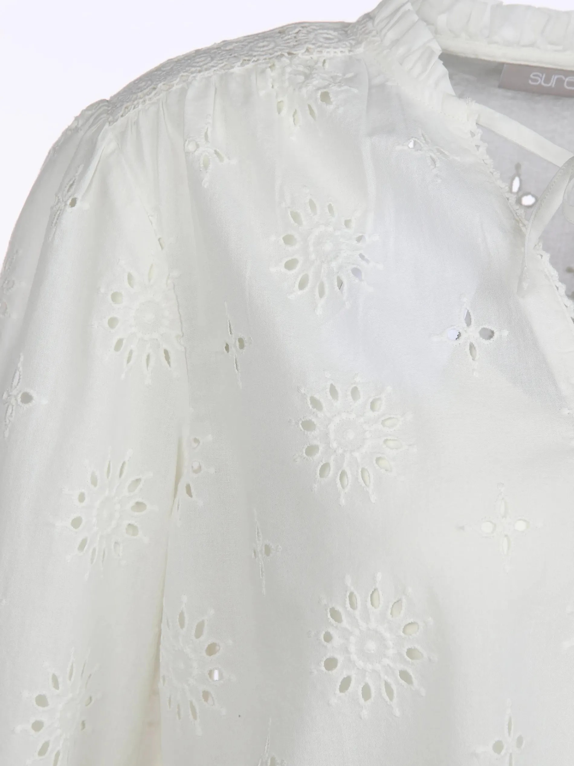 Damen Bluse mit Lochstickerei