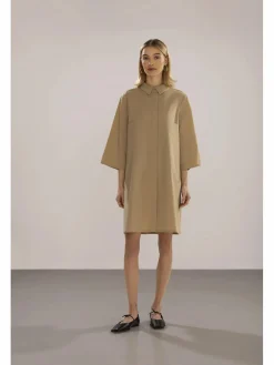 Damen Blusenkleid unifarben