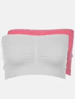 Damen Bustiers mit Spitzenbesatz im 2er Pack