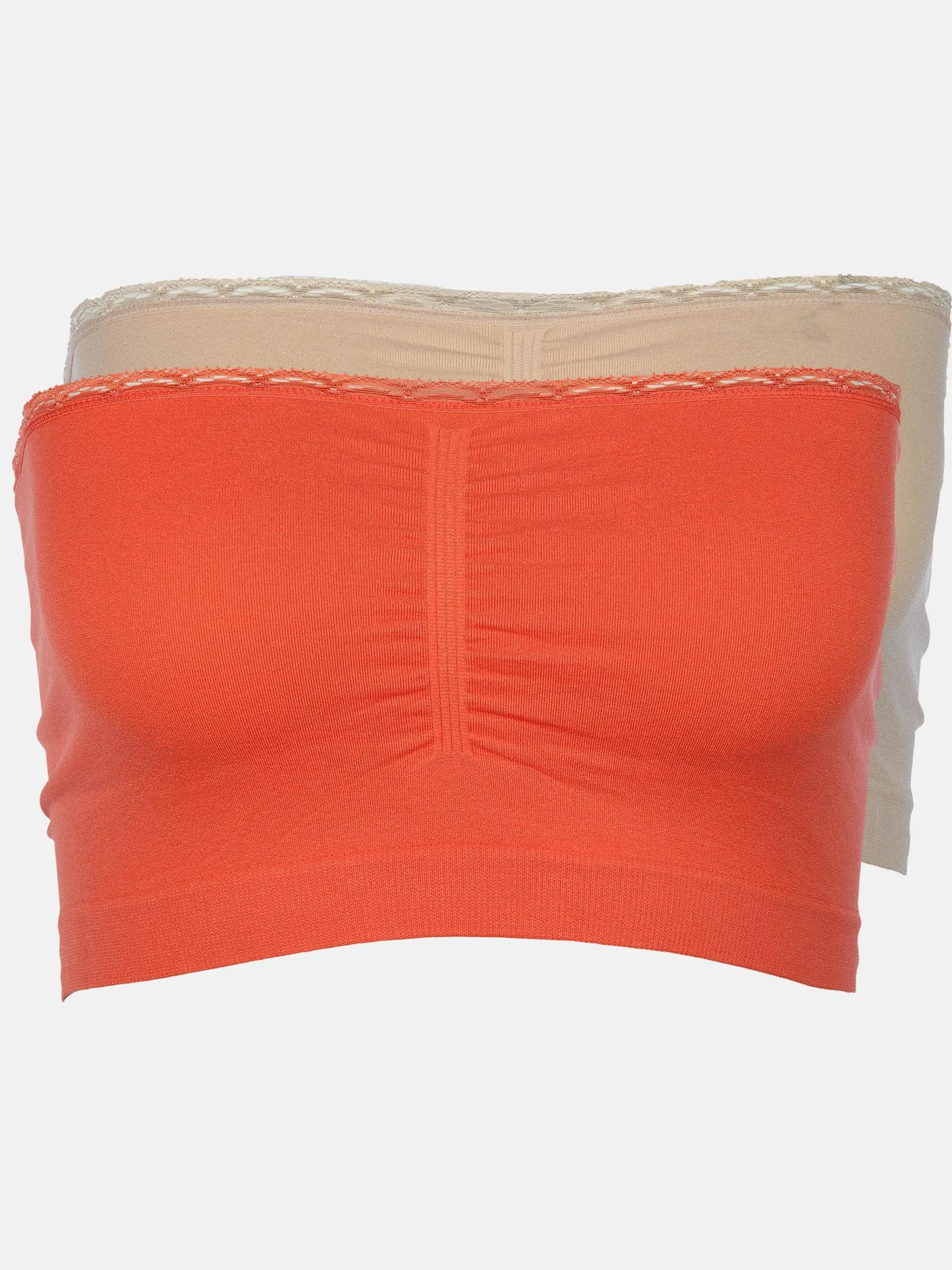 Damen Bustiers mit Spitzenbesatz im 2er Pack