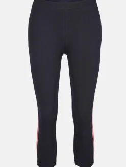 Damen Capri Leggings mit Galonstreifen