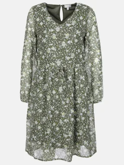 Damen Chiffonkleid mit V-Ausschnitt