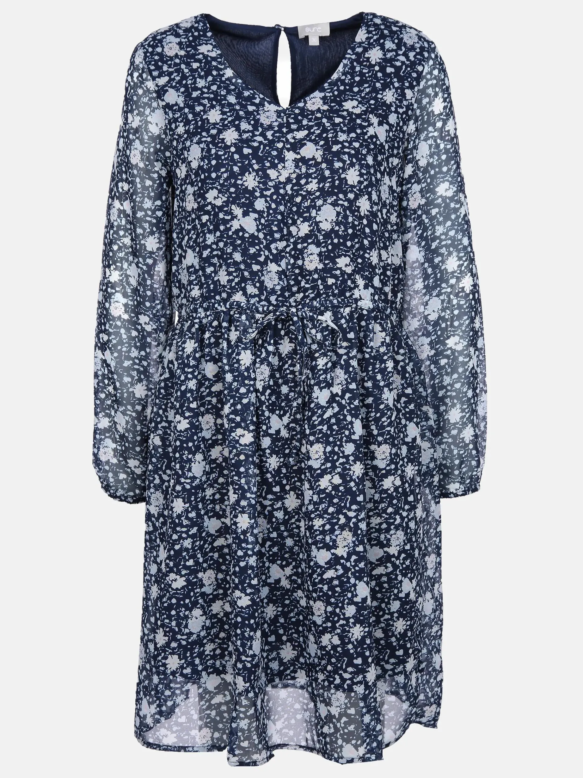 Damen Chiffonkleid mit V-Ausschnitt