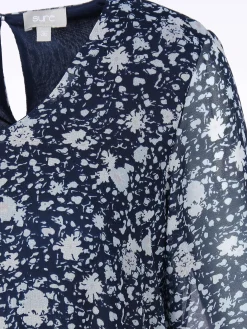 Damen Chiffonkleid mit V-Ausschnitt