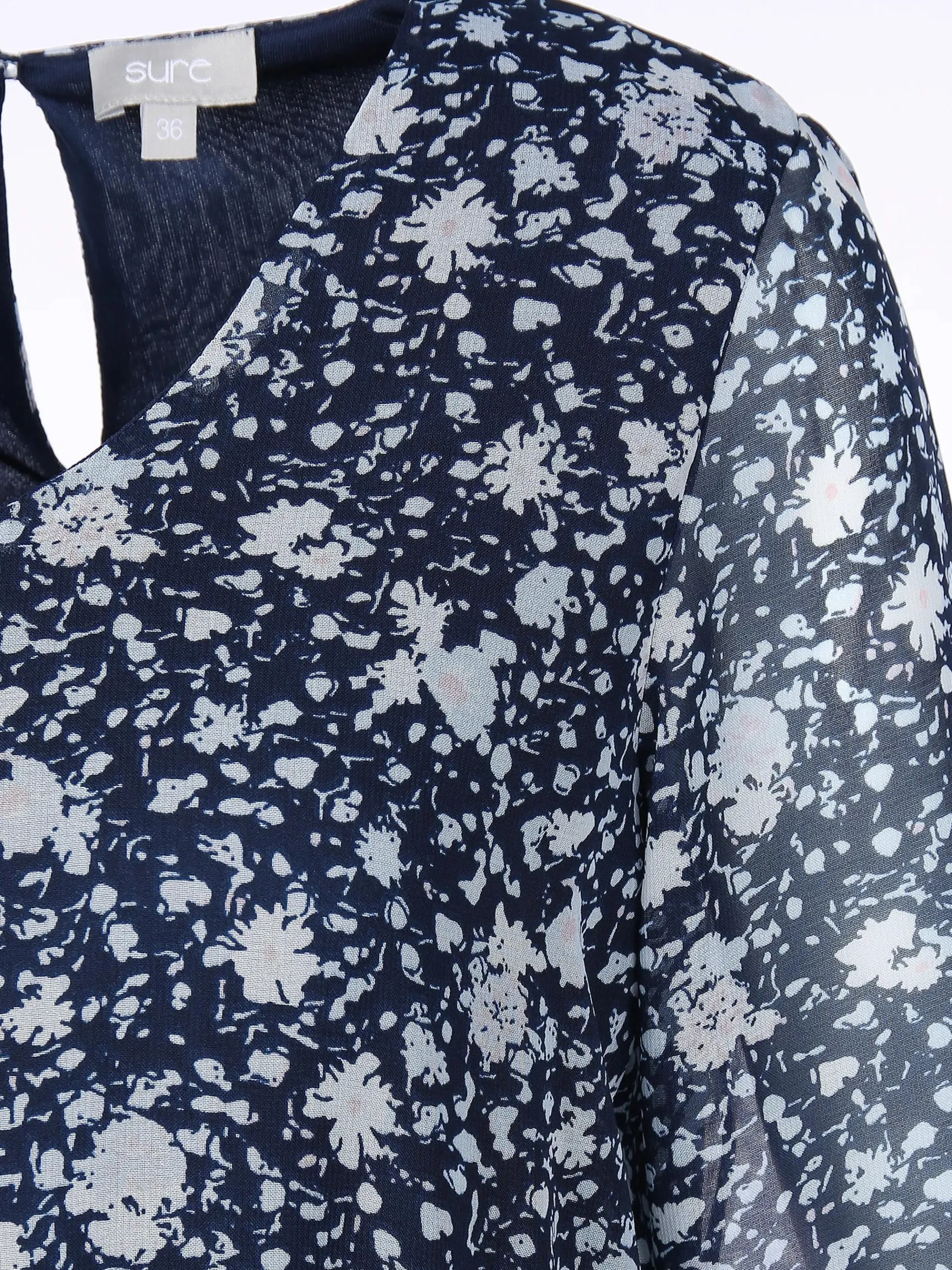 Damen Chiffonkleid mit V-Ausschnitt