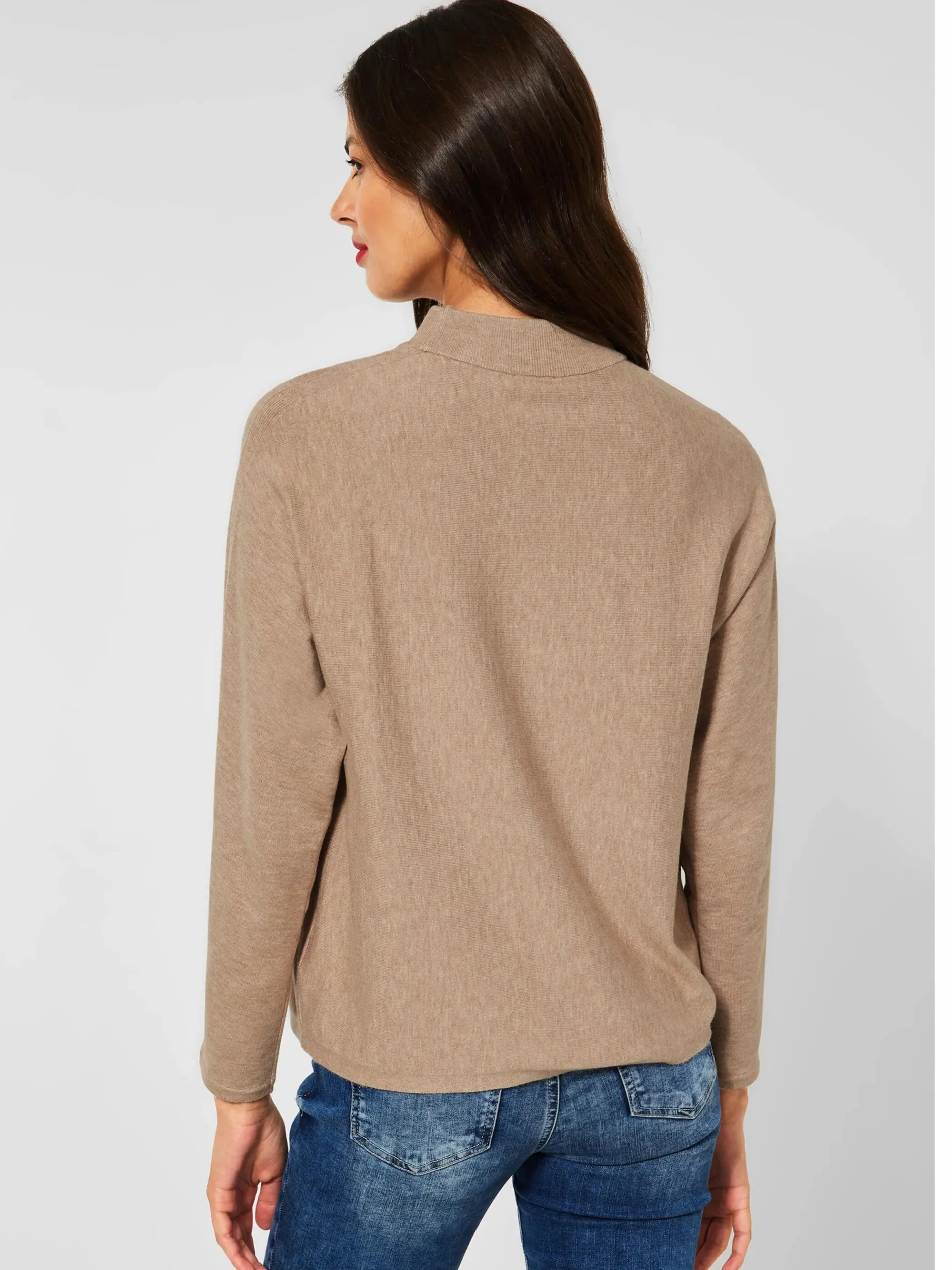 Damen Feinstrick-Pullover mit Stehkragen