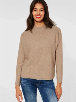 Damen Feinstrick-Pullover mit Stehkragen