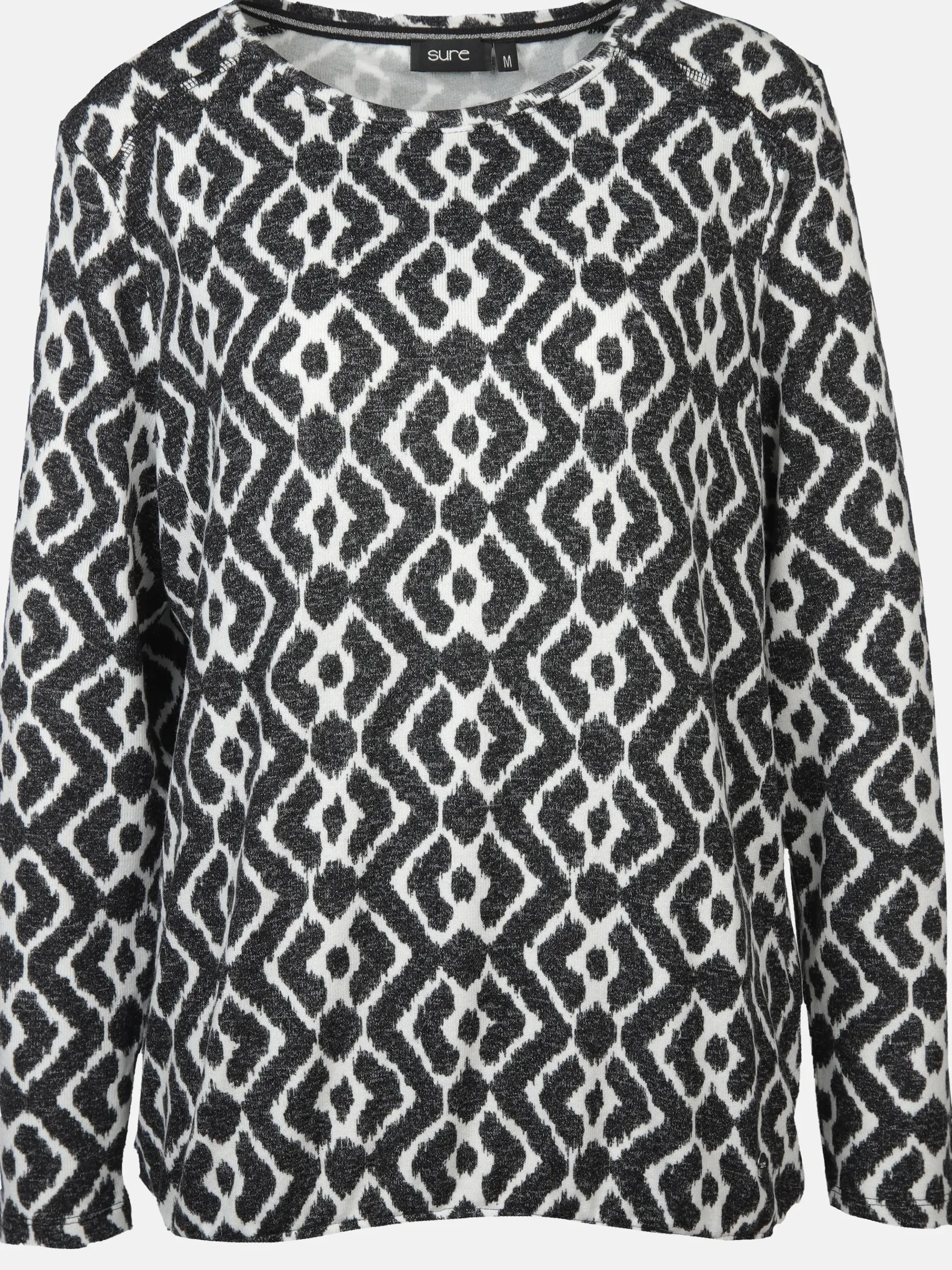 Damen Flauschshirt im abstrakten Dessin