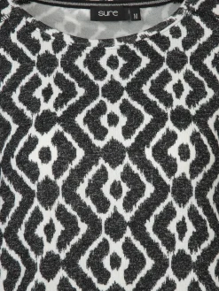 Damen Flauschshirt im abstrakten Dessin