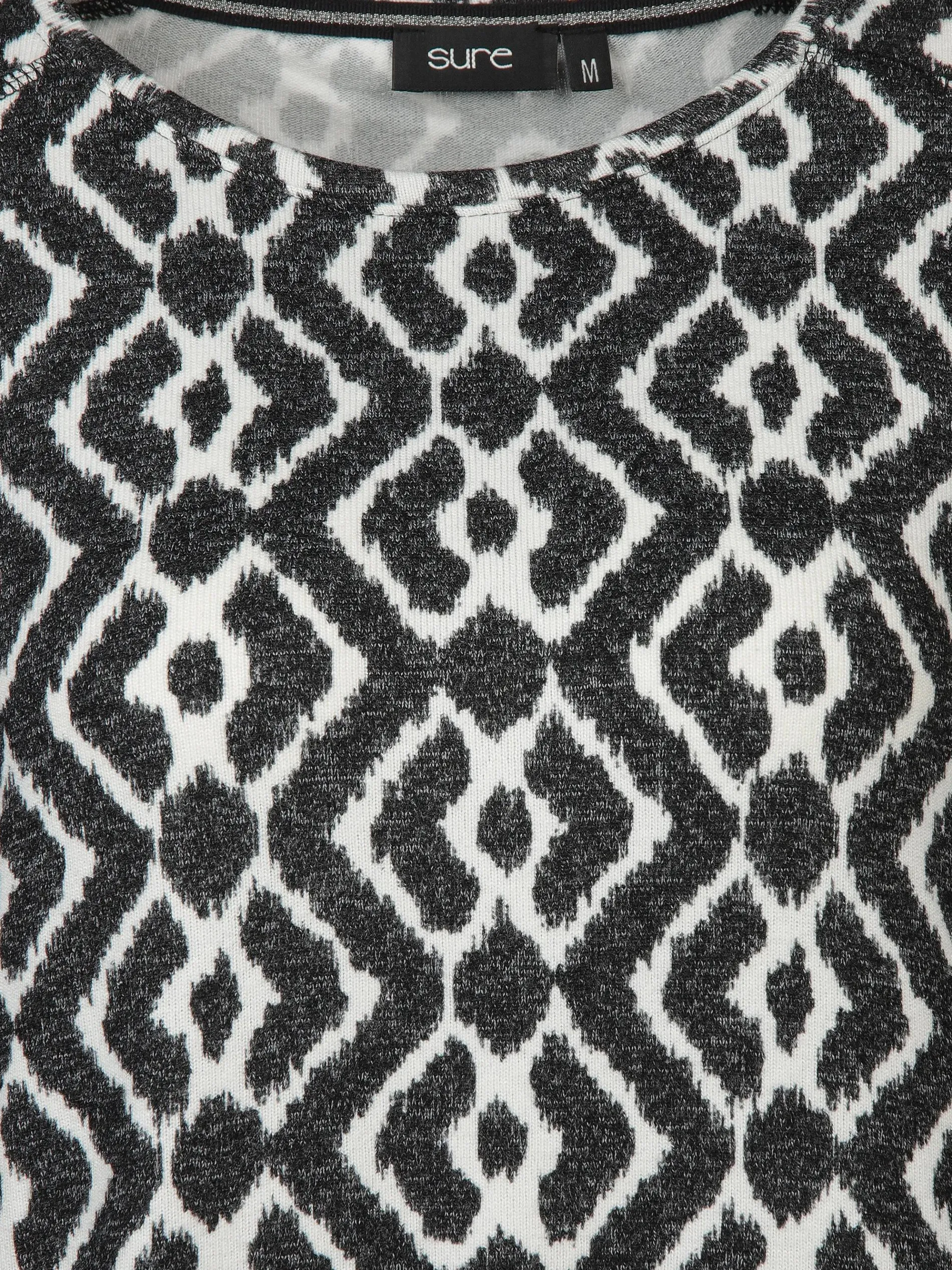 Damen Flauschshirt im abstrakten Dessin