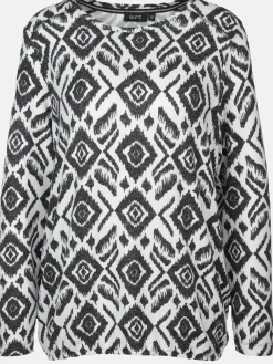 Damen Flauschshirt im abstrakten Dessin