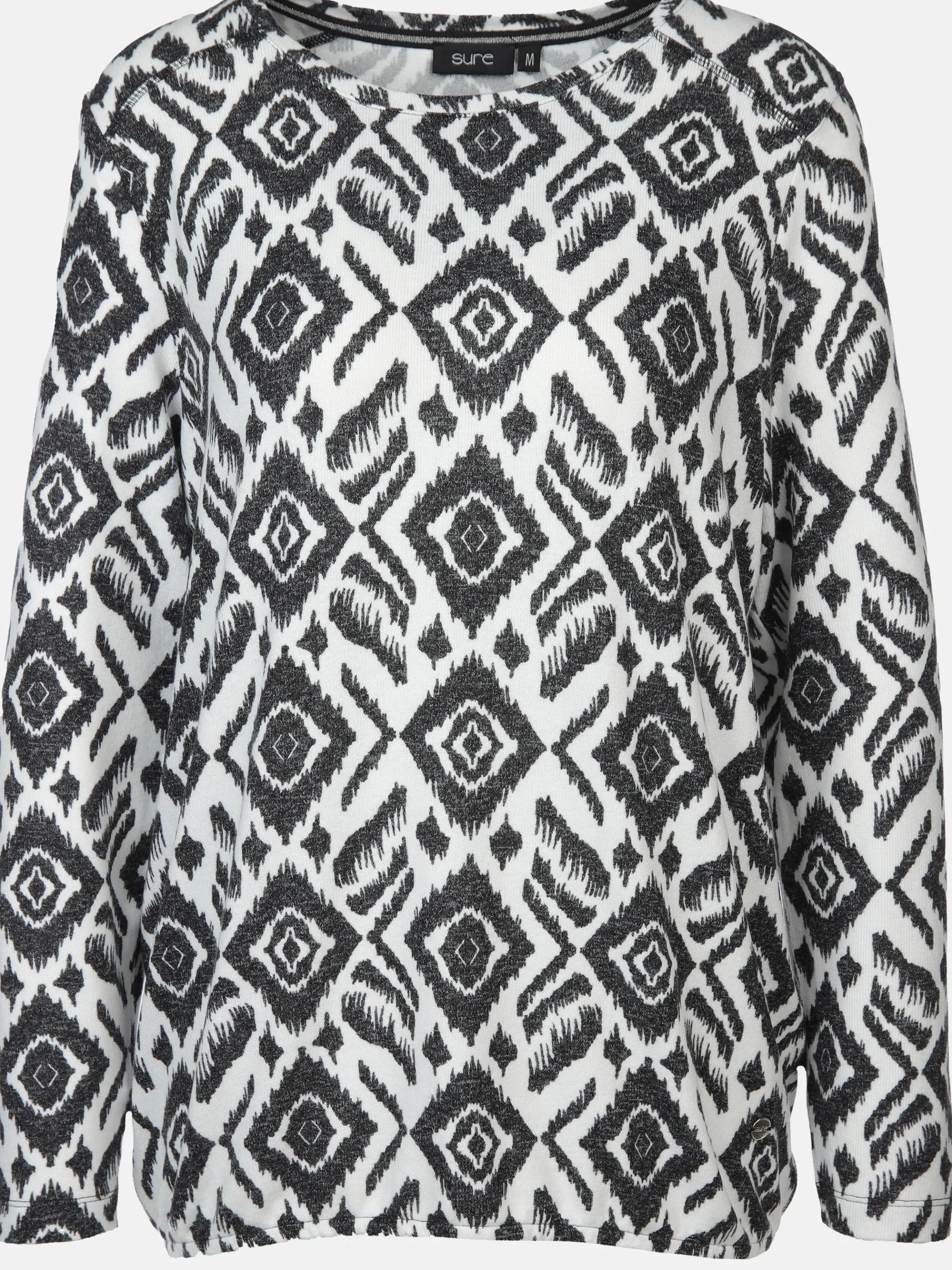 Damen Flauschshirt im abstrakten Dessin