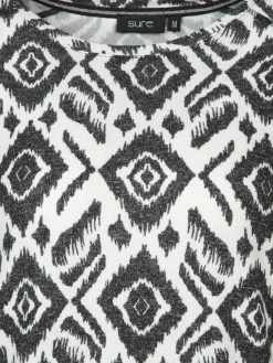 Damen Flauschshirt im abstrakten Dessin