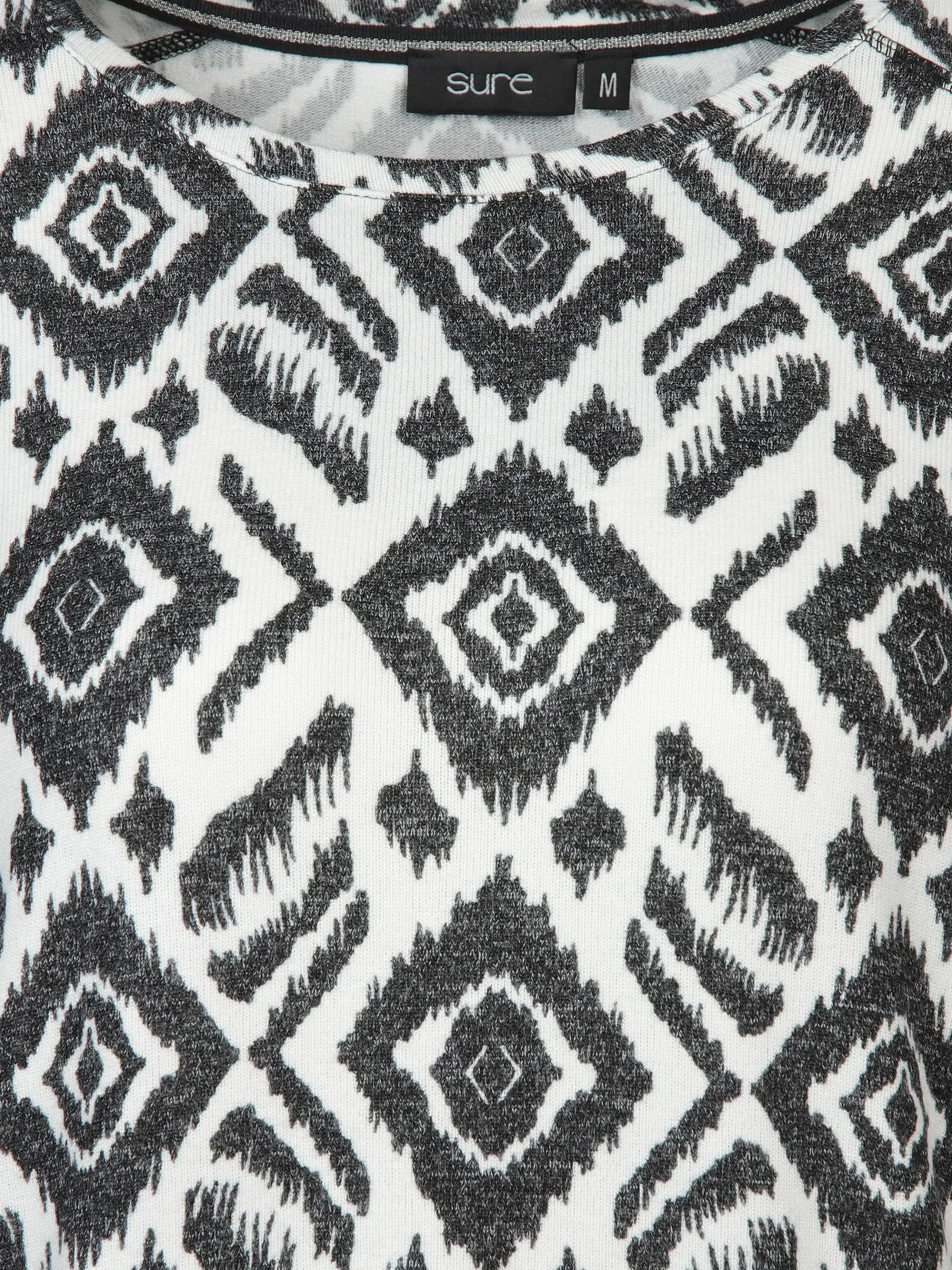 Damen Flauschshirt im abstrakten Dessin