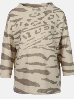 Damen Flauschshirt mit Alloverprint